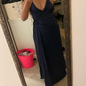 Fame and Partners Navy Blue Satin Dress